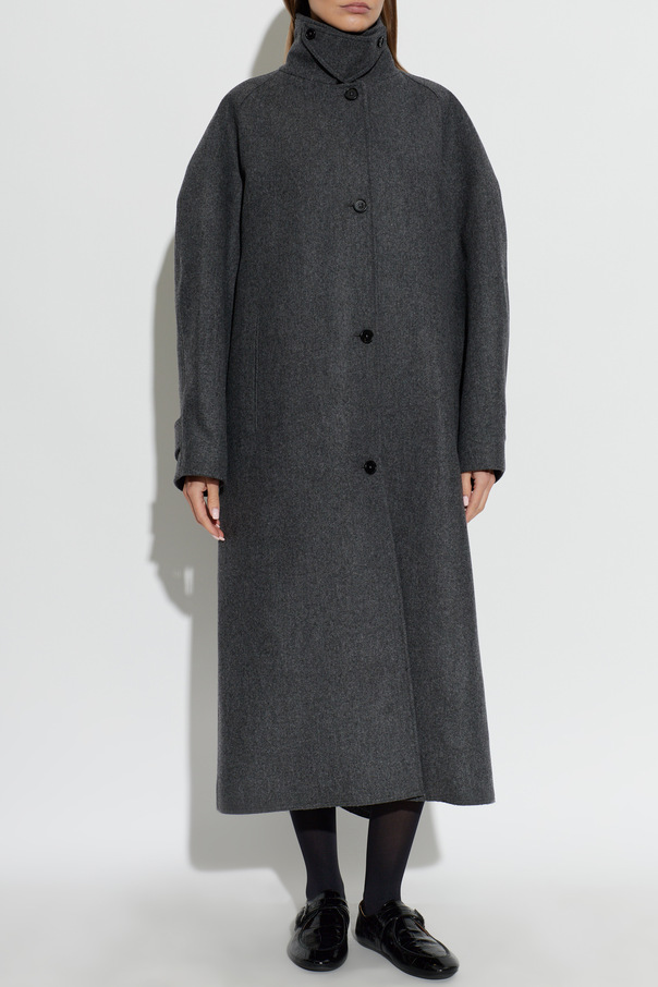 JIL SANDER Long Wool Coat with High Collar | Women's | Vitkac